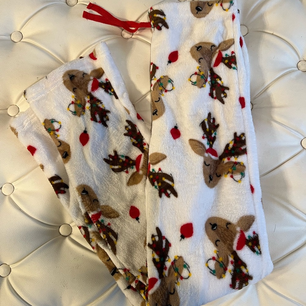 Fuzzy Reindeer Pajama Pants